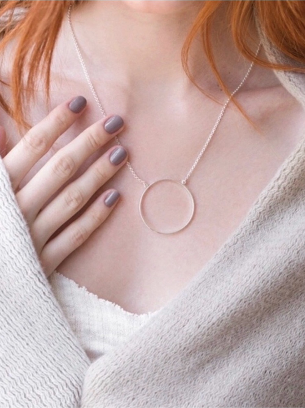 Lele Sadoughi Open Circle Necklace Silver OS